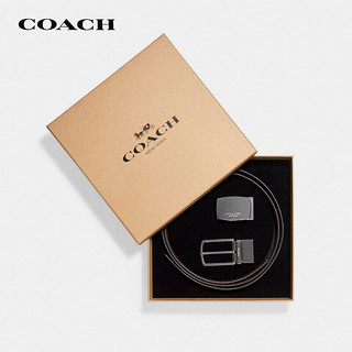 COACH 蔻驰 送男友蔻驰COACH奢侈品男士黑色/深棕色皮革腰带礼盒款F65185AQ0