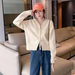 TONLION 唐狮 2022秋冬外套女新款双头拉链宽松慵懒风连帽开衫上衣ins潮