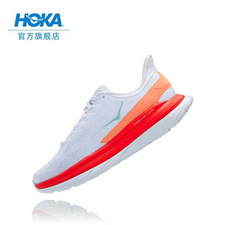 HOKA ONE ONE 男女款马赫4竞速公路跑鞋Mach4轻便减震耐磨训练运动鞋 白色/假日红-女 38/235mm