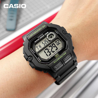 CASIO 卡西欧 时尚经典小方块，多功能持久电力休闲男士运动手表WS-1400H系列 WS-1400H-1AVDF