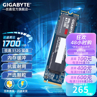 GIGABYTE 技嘉 SSD固态硬盘台式机笔记本 SATA3.0接口 M.2接口高速NVMe协议大容量 512GB猛盘