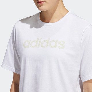 adidas阿迪达斯官方女装夏季新款运动短袖T恤HE4933 白/粉白 A/M