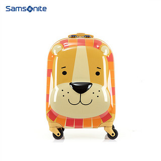 Samsonite/新秀丽拉杆箱2022年上新万向轮儿童旅行箱登机箱环保材质时尚萌趣U22*96117橙色狮子16英寸