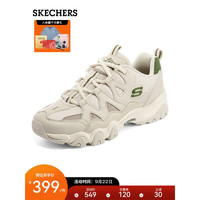 SKECHERS 斯凯奇 怪兽甜心熊猫鞋情侣鞋男女同款厚底复古休闲运动鞋896152\/894155 自然色/橄榄色/NTOL 37.5