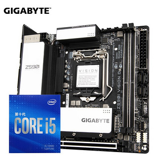 技嘉（GIGABYTE） Z590主板英特尔酷睿10代 11代处理器 i5盒装主板CPU套装 Z590I VISION D Intel I5-11400F 盒装 主板CPU套