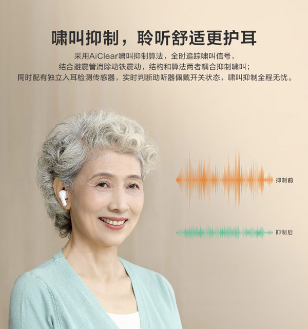 iFLYTEK 科大讯飞 HB-01 智能助听器 双耳降噪 悦享版【白色】