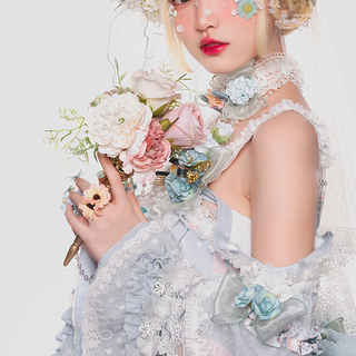 YUPBRO 优派瑞 Lolita洛丽塔 花嫁 西尔芙 女士JSK无袖连衣裙 绿色 S