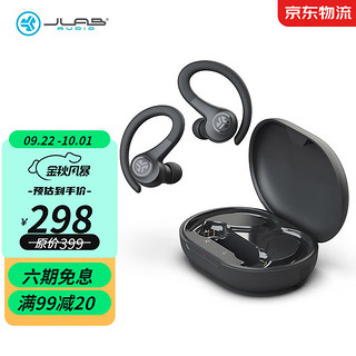 JLAB Go Air Sport 无线蓝牙耳机 挂耳耳机  防水防汗 智能连接轻触切换 黑色