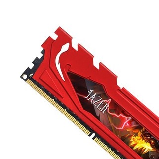 JAZER 棘蛇 赤霄系列 DDR3 1600MHz 台式机内存 马甲条 红色 8GB