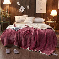 Erwin Rommel 纯色双层毛毯 太阳红 200*230cm