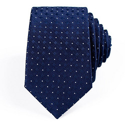 GLO-STORY 手打领带男6cm男士商务领带夹礼盒装 MLD114042 蓝色点点