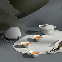 XIONG&YANG 熊与杨 虎口盖碗创意茶具套装旅行盖碗套装便携式陶瓷茶具快客杯