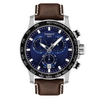 TISSOT 天梭 手表 速敢系列 运动休闲时尚石英男士表 皮带蓝盘