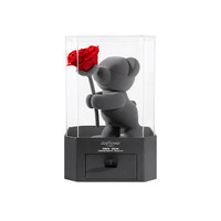 誓爱 送你一朵小花花 玫瑰小熊永生花 亚克力版