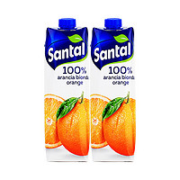 Santal 圣涛（SANTAL）帕玛拉特 意大利原装进口100%橙汁1L*2瓶 果汁饮料 饮品  果蔬汁 聚餐 休闲 家庭装