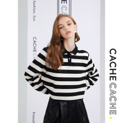 CACHE CACHE 捉迷藏 女士短款polo衫 QS2371038-01