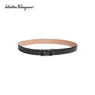 菲拉格慕 SALVATORE FERRAGAMO 奢侈品 男士黑色小牛皮板扣式皮带腰带 671502 40