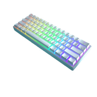 Readson 61键 2.4G蓝牙 双模无线机械键盘 白色 青轴 RGB