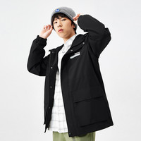 男装潮牌风衣男连帽男士外套字母印染工装外套男士风衣