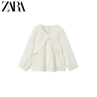 ZARA 秋装新款 童装女童 刺绣绉纱衬衫 5770703 712 本白 13-14 岁 (164 cm)