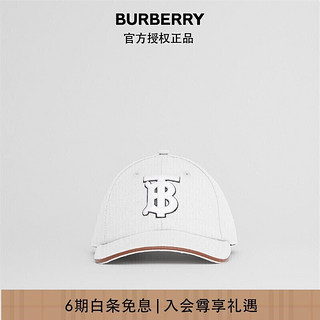 BURBERRY 博柏利 2021秋冬专属标识图案棉麻混纺帆布棒球帽80430411 白色 M