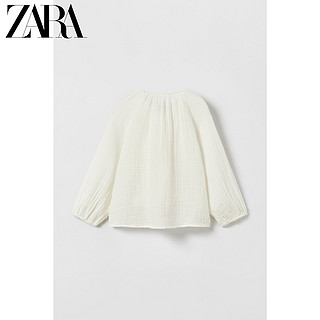 ZARA 秋装新款 童装女童 刺绣绉纱衬衫 5770703 712