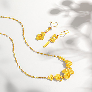 CHJ JEWELLERY 潮宏基 EEG30002888 报喜雕花足金耳环 6.1g