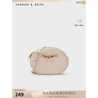 CHARLES & KEITH CHARLES＆KEITH初秋新品CK2-80781559女包油画珍珠链条单肩圆饼包 Light Pink浅粉色 S