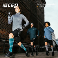 CEP 德国原装 反光款运动长袜跑步足球篮球运动护具透气排汗夜跑长筒袜 女款霓虹黄 III V 男款神秘黑