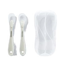 YeeHoO 英氏 儿童硅胶勺+收纳盒 2支装 简约米