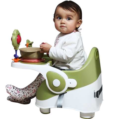 果一宝贝 多功能便携式儿童餐椅宝宝餐椅婴儿餐桌椅儿童吃饭座椅BB用餐椅 芥子绿