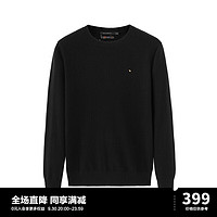 PEACEBIRD 太平鸟 男装 2020年冬季新款纯色圆领羊绒衫B1EBA4333 黑色（修身） M