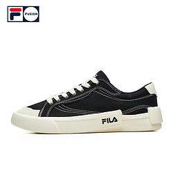 FILA FUSION 斐乐潮牌男子板鞋2021滑板运动休闲帆布鞋黑42