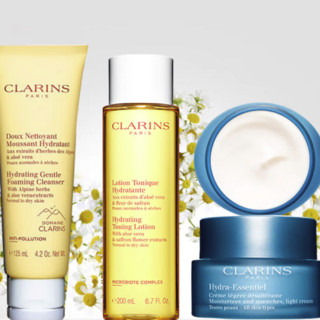 CLARINS 娇韵诗 护肤套装 (舒柔泡沫洁面乳125ml+沁润奇肌保湿化妆水200ml+乳霜50ml)