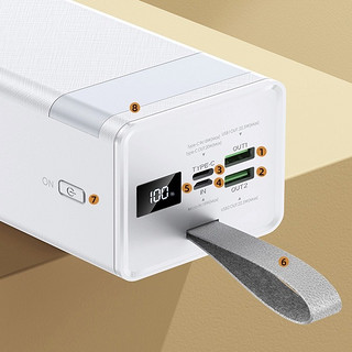 REMAX 睿量 启能系列 RPP-321 移动电源 白色 50000mAh Type-C/Micro-USB 22.5W 双向快充
