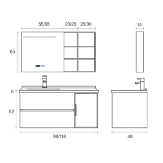 KUKa 顾家家居 G-06611B120BXS 智能浴室柜组合 简约白 120cm