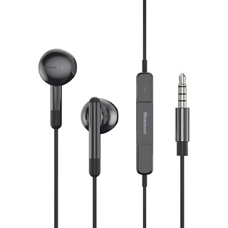 Newmine 纽曼 XL10线控音乐手机耳机半入耳式有线耳机耳麦3.5mm接口 电脑笔记本手机通用 黑色