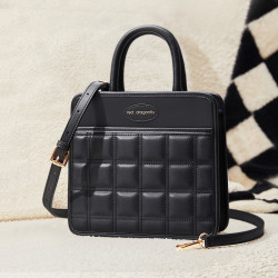 red dragonfly 红蜻蜓 22新款二层牛皮女包大容量女手提包菱格包