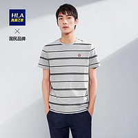 移动专享：HLA 海澜之家 时尚简洁色条纹短袖T恤