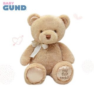 Baby Gund 我的第一只经典泰迪熊毛绒玩具睡觉抱枕公仔可爱玩偶节日礼物 棕黄色38cm