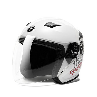 摩托车电动车头盔 3C认证 半盔 白色贴花（贴面版型） XXL
