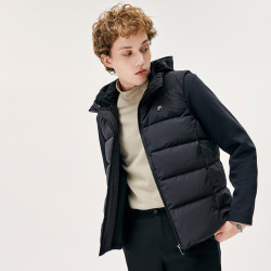 FILA 斐乐 男装时尚休闲运动外套男百搭舒适潮流上衣男式保暖羽绒服两件套