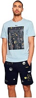 HUGO BOSS BOSS 男式 T 恤 2 件装 2 件装 棉质 T 恤,带现代艺术品（L）