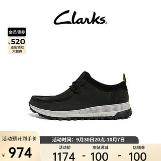 Clarks 其乐 男士2022春夏新款纯色流行袋鼠鞋舒适自在户外休闲男鞋 黑色 261656817 39.5