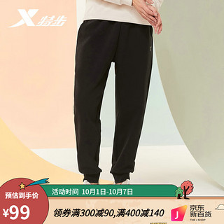 XTEP 特步 男子运动长裤 880329630221 黑色 M