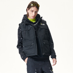 FILA 斐乐 男装FUSION系列时尚宽松舒适休闲马甲男式保暖羽绒马甲