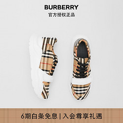 BURBERRY 博柏利 2021早秋 男士典藏米色 Vintage 格纹棉质运动鞋  80468261 43