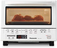 Panasonic 松下 电器 FlashXpress 电烤箱，带双红外加热，1300瓦的烹饪功率– 4片式台式电烤箱-NB-G110P-W