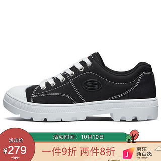 SKECHERS 斯凯奇 女子 SKECHERS STREET 系列女士绑带时尚休闲鞋 运动鞋 74370/BLK 38码 US8码