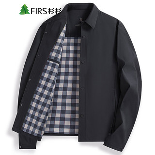 杉杉（FIRS）男士夹克秋尚新商务休闲纯色翻领外套上班通勤潮流男上衣 藏青|85 185/XXL